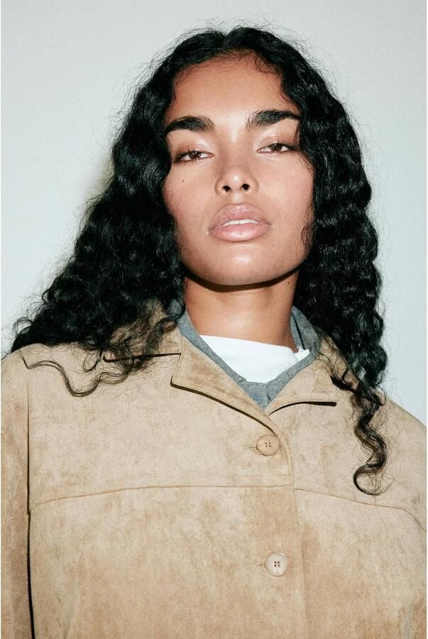 Mango suède tussenjas beige - Foto 3