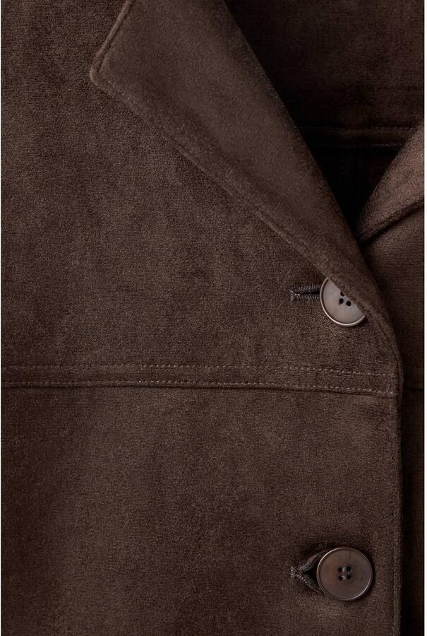 Mango suèdelook jas donkerbruin - Foto 2