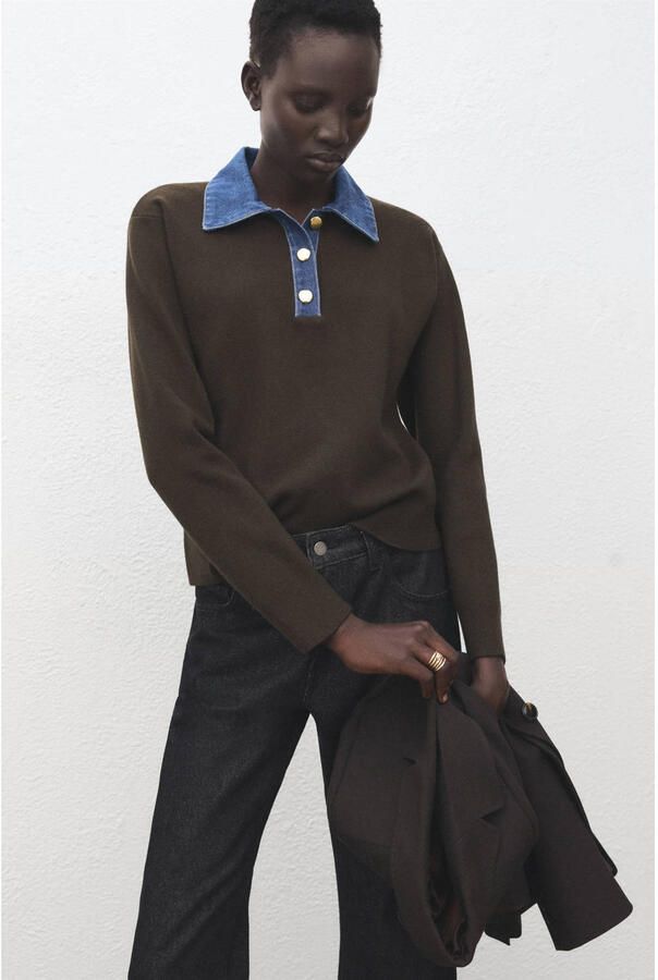 Mango sweater donkerbruin