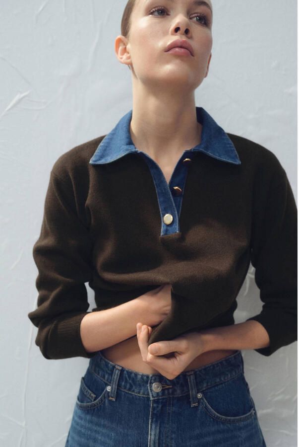 Mango sweater donkerbruin - Foto 3