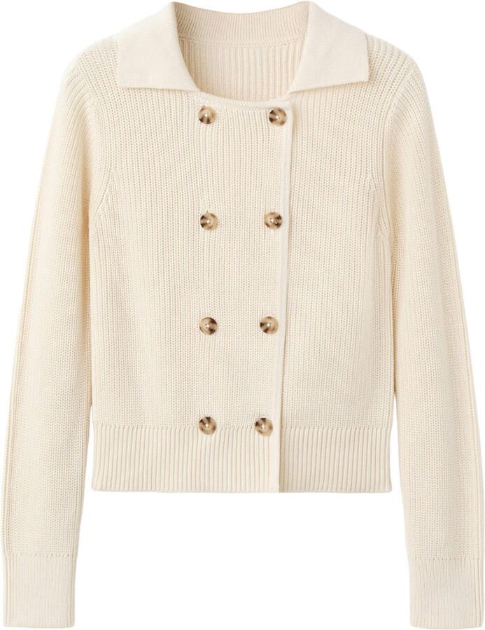 Mango sweatvest ecru grof gebreid - Foto 2