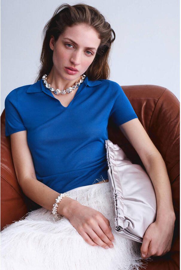 Mango T-shirt blauw