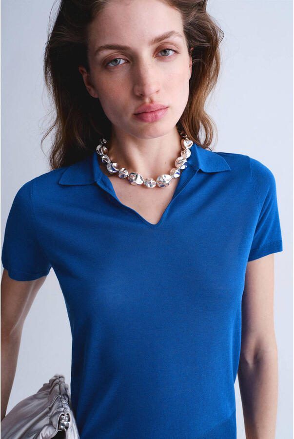 Mango T-shirt blauw - Foto 3