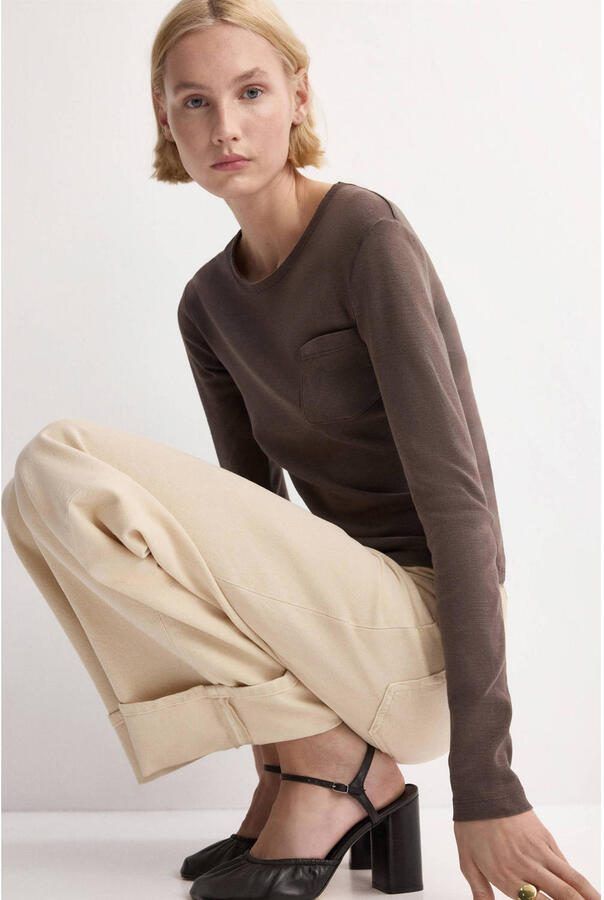 Mango T-shirt bruin