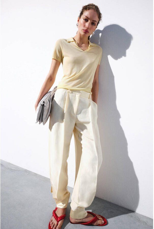 Mango T-shirt geel - Foto 3