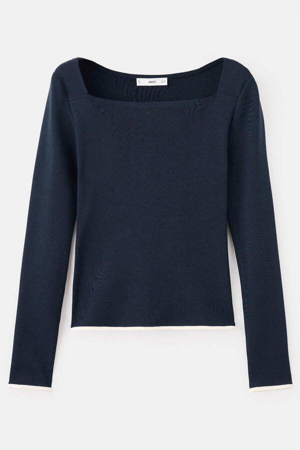 Mango T-shirt marineblauw - Foto 3