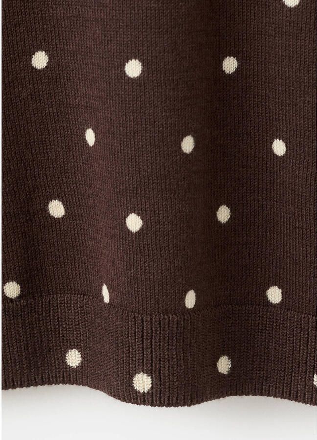 Mango T-shirt met stippen donkerbruin - Foto 3