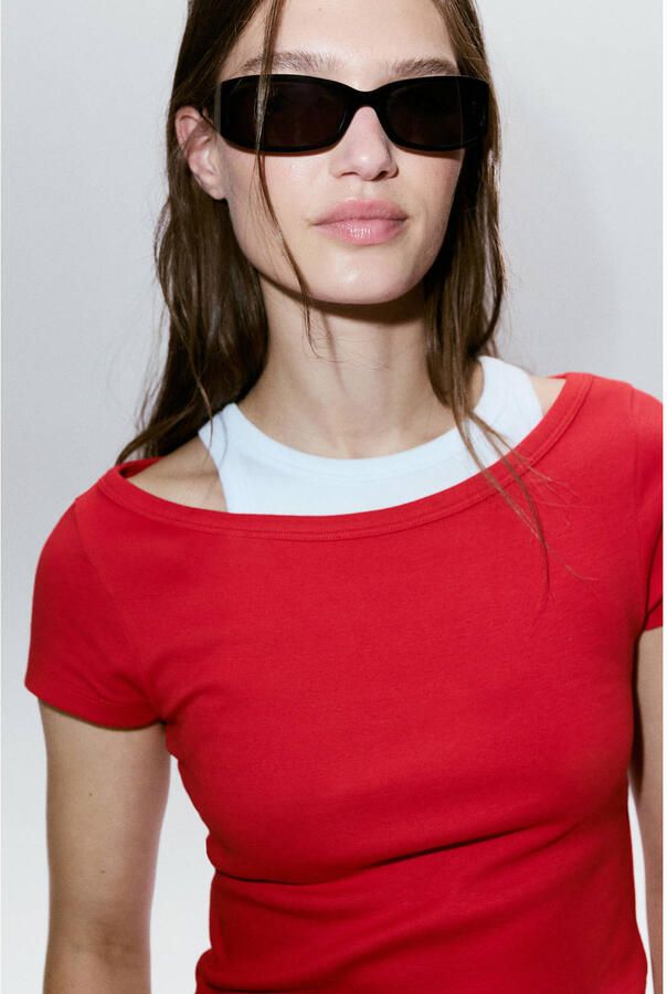 Mango T-shirt rood - Foto 3