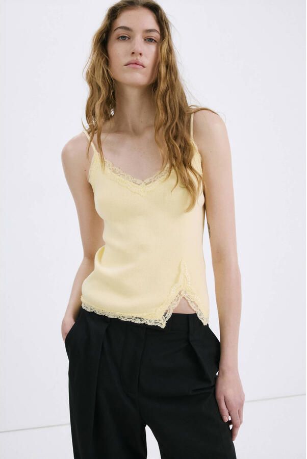 Mango tanktop geel