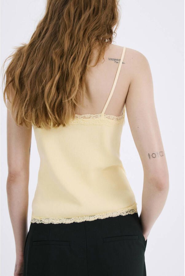 Mango tanktop geel - Foto 3