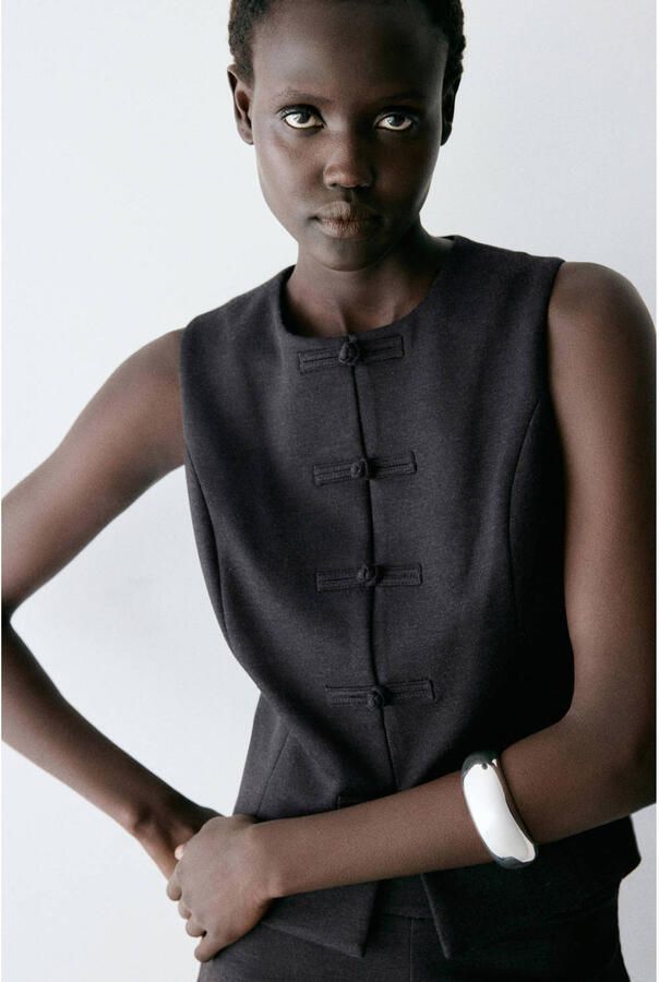 Mango top antraciet