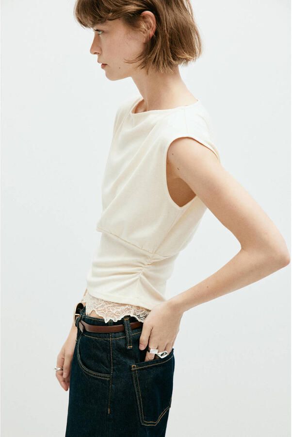 Mango top beige