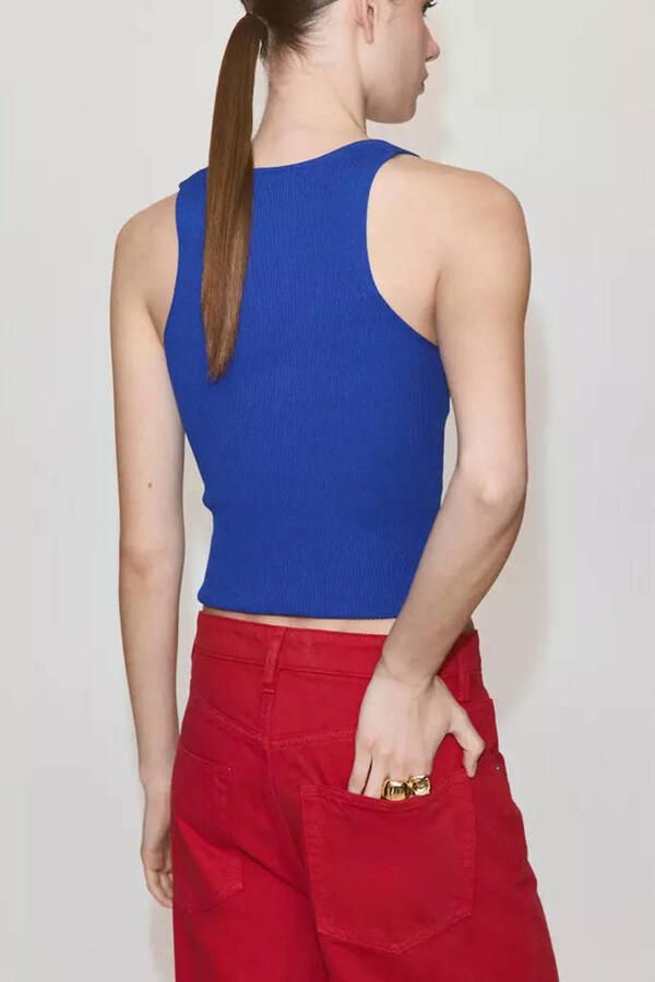 Mango top blauw - Foto 3