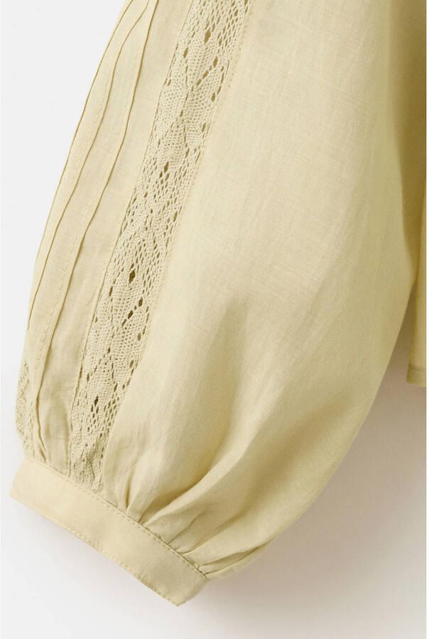 Mango top broderie lichtgroen - Foto 2