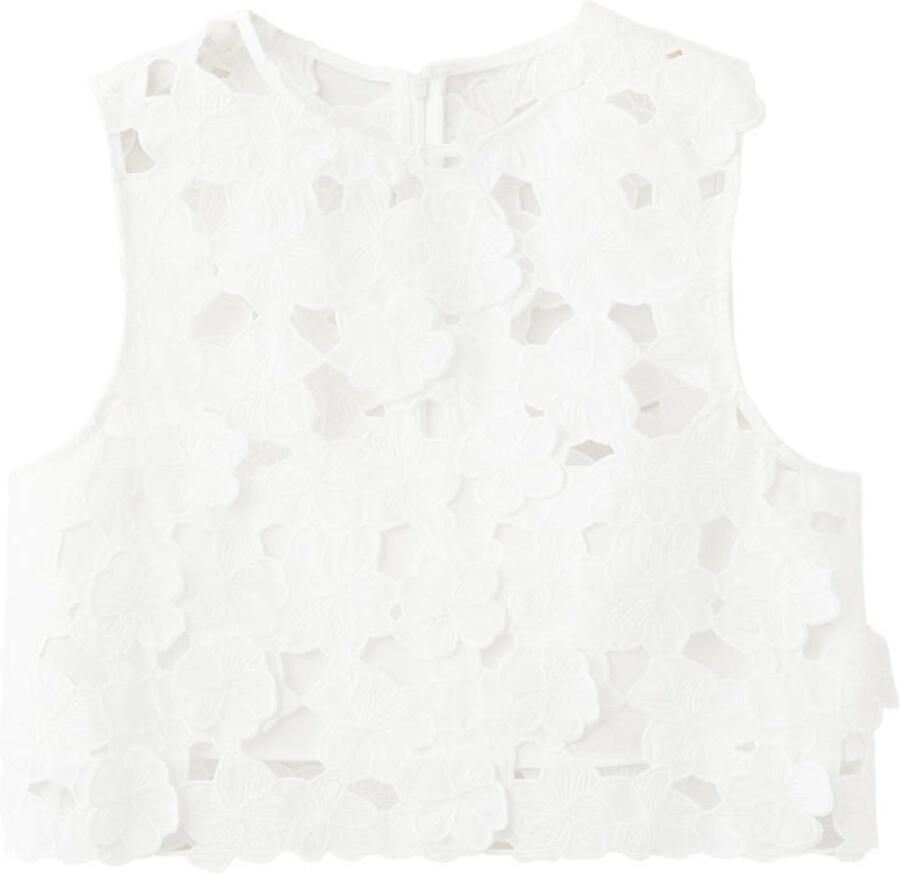 Mango top broderie wit