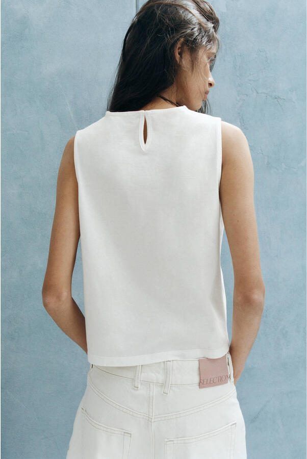 Mango top broderie wit - Foto 3