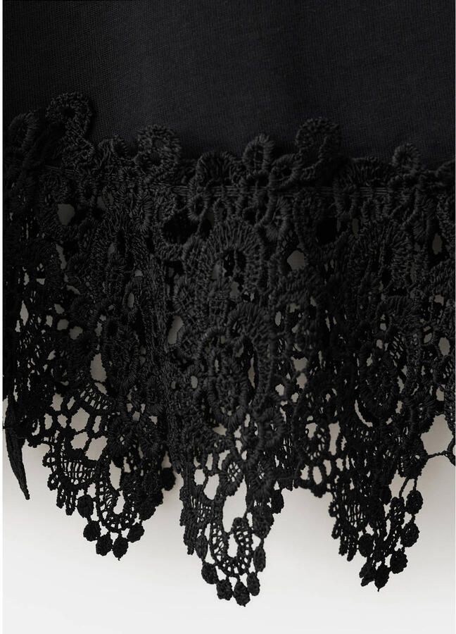 Mango top broderie zwart - Foto 2