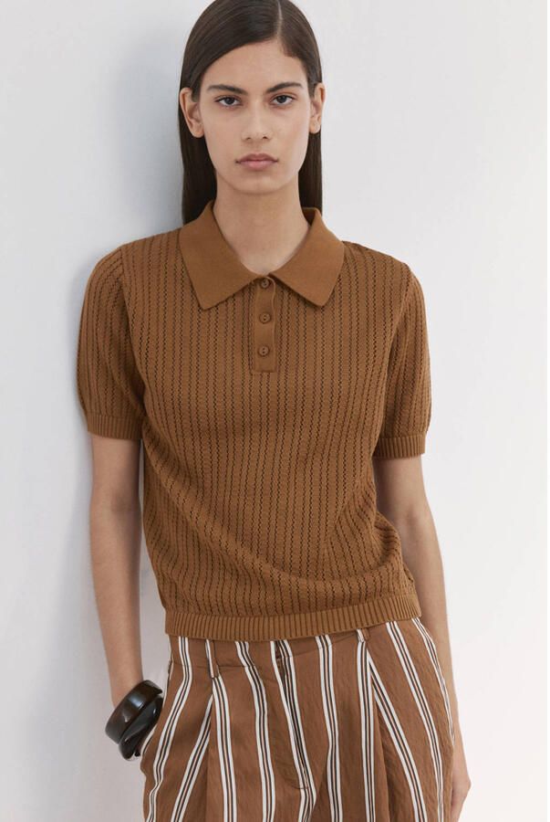Mango top bruin ajour