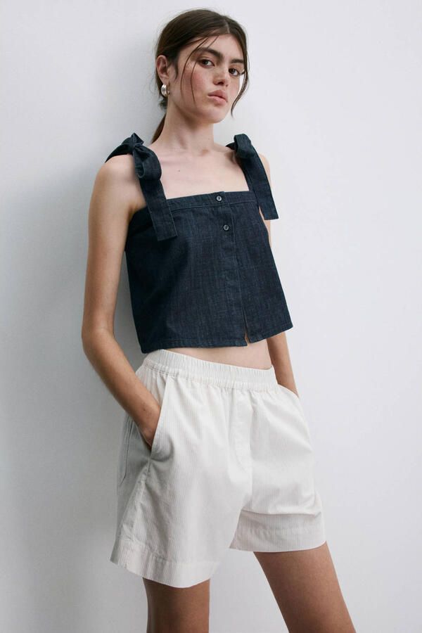 Mango top dark blue denim - Foto 3