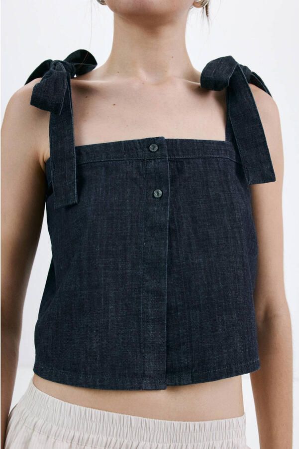 Mango top dark blue denim - Foto 2