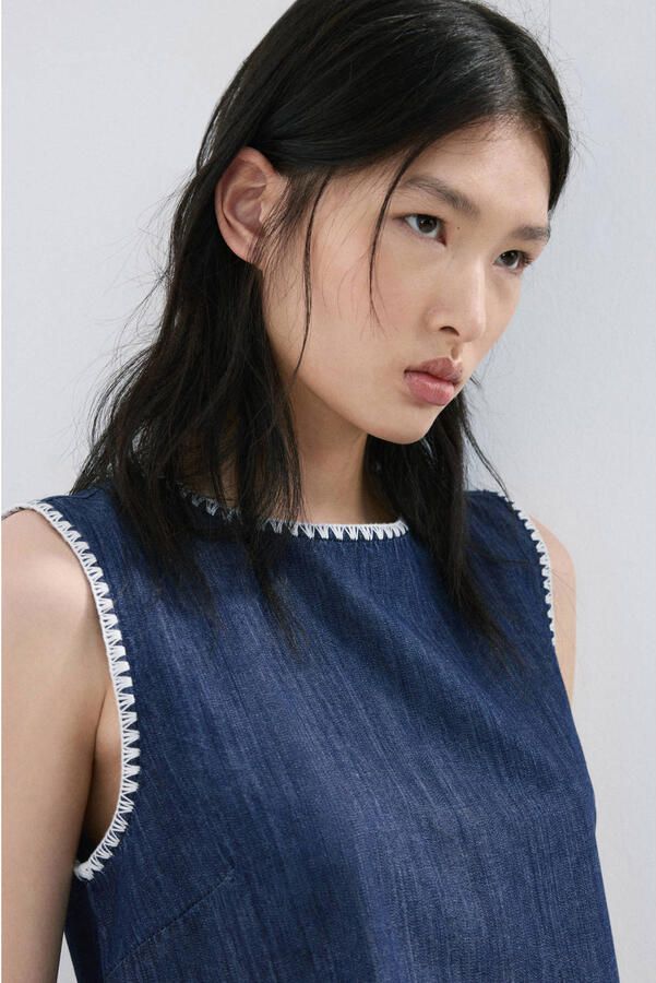 Mango top dark blue denim - Foto 3
