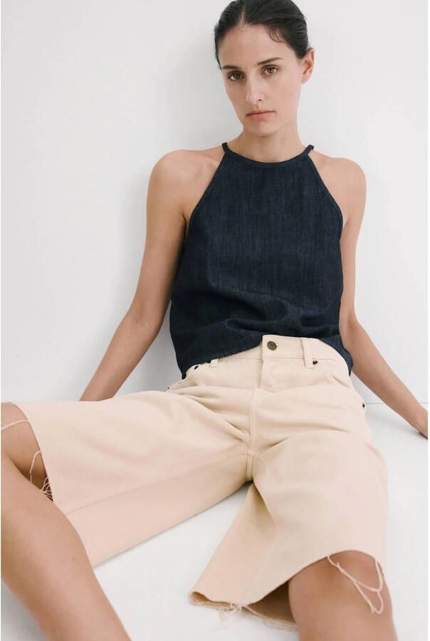 Mango top donkerblauw