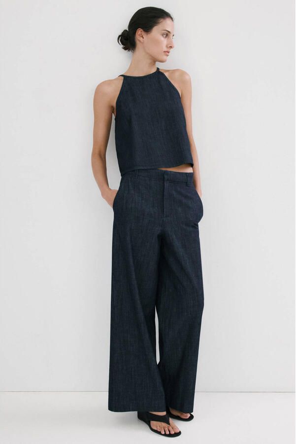 Mango top donkerblauw - Foto 3