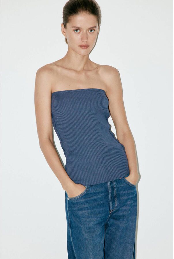 Mango top donkerblauw