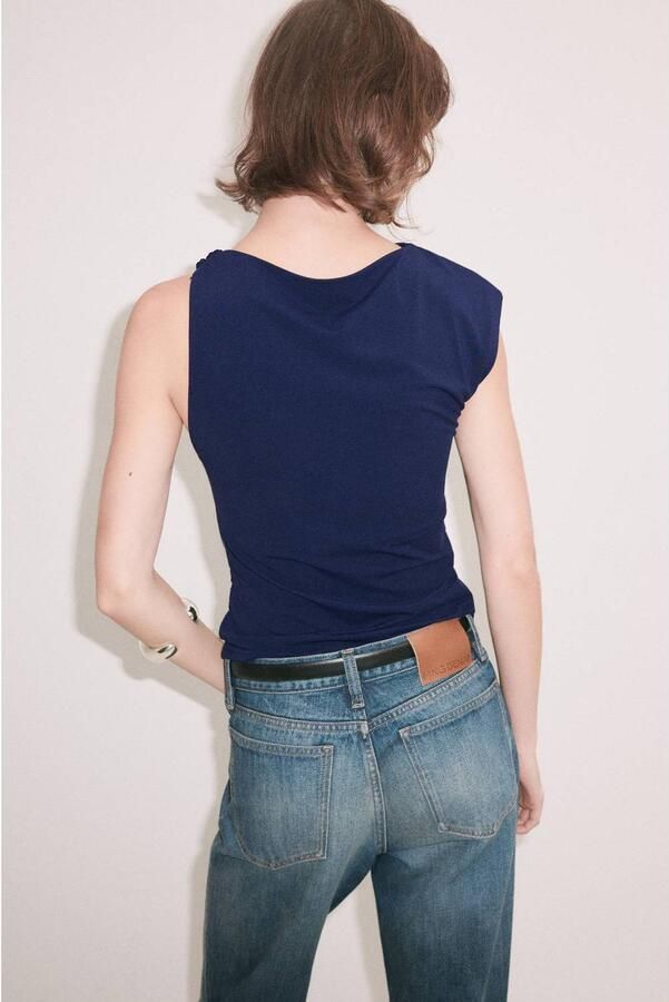 Mango top donkerblauw - Foto 2