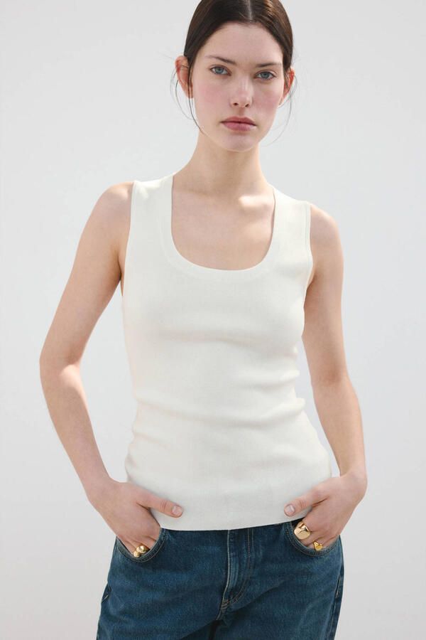 Mango top ecru