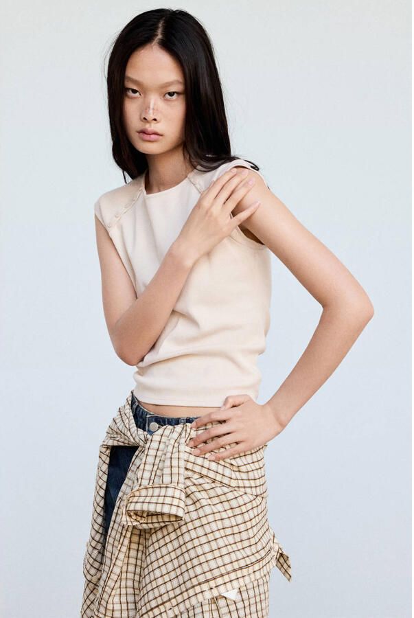 Mango top ecru