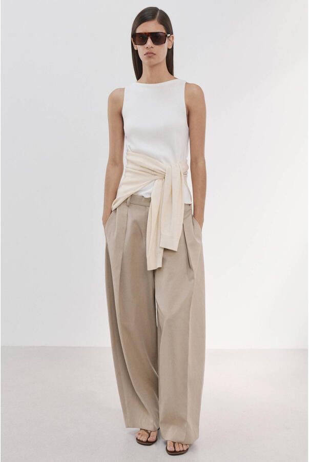 Mango top ecru rib gebreid - Foto 2