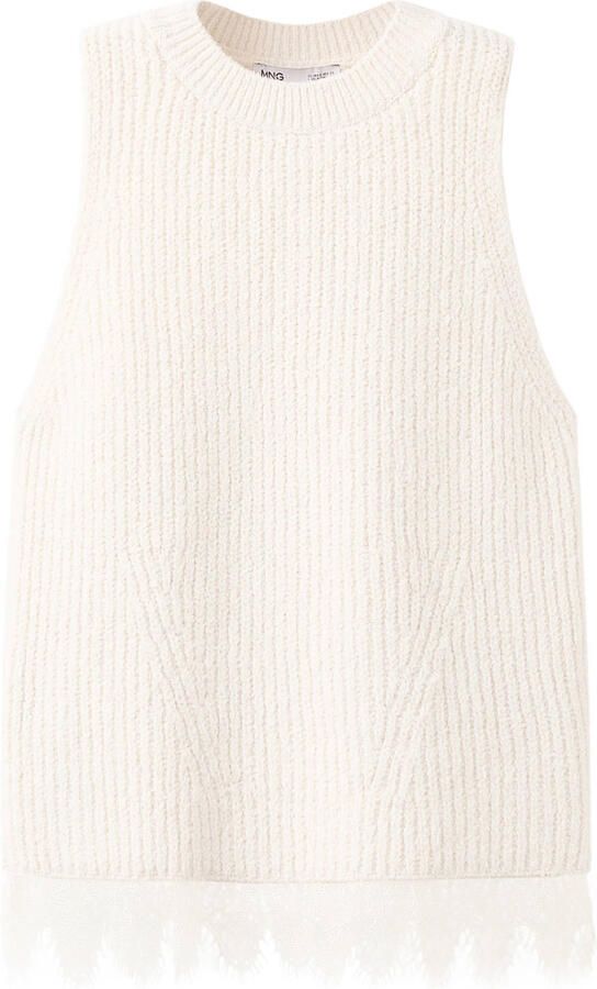 Mango top ecru rib gebreid - Foto 3