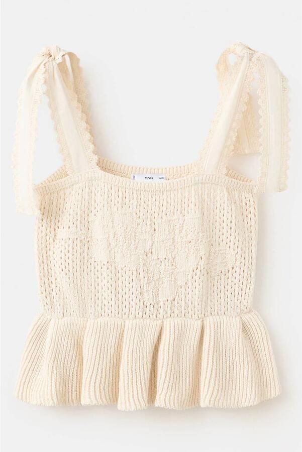 Mango top gebreid beige