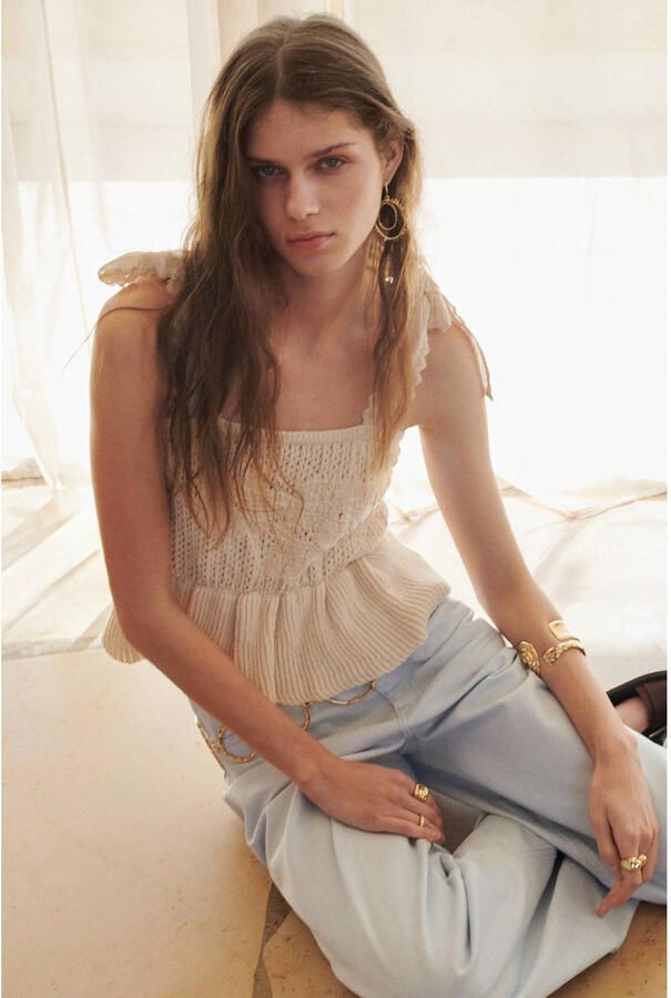 Mango top gebreid beige - Foto 3