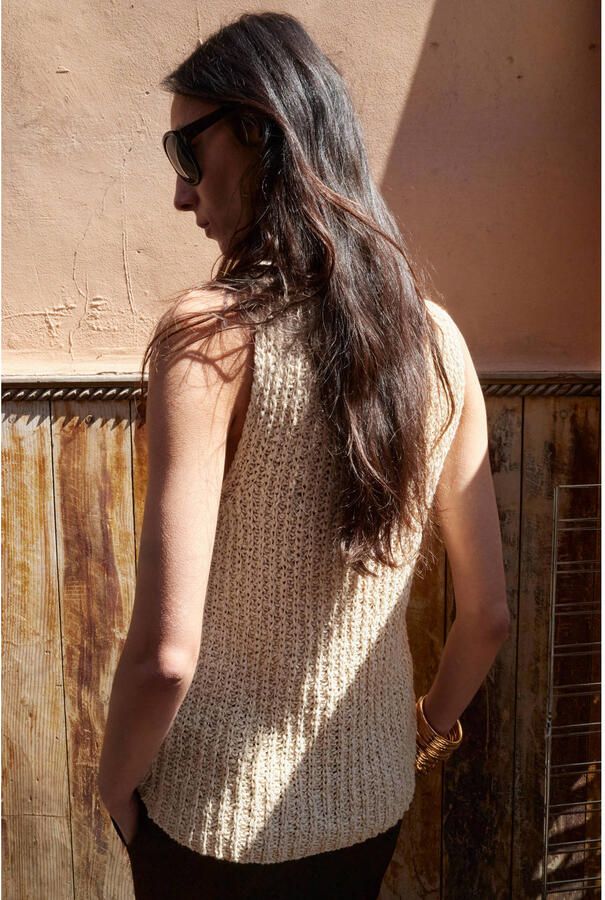 Mango top grof gebreid beige - Foto 3