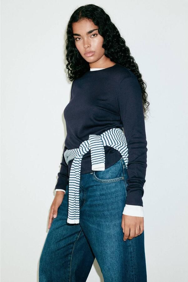 Mango top marineblauw