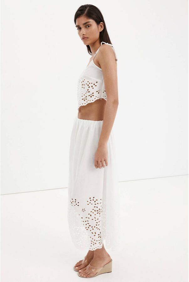 Mango top met borduursels wit - Foto 2