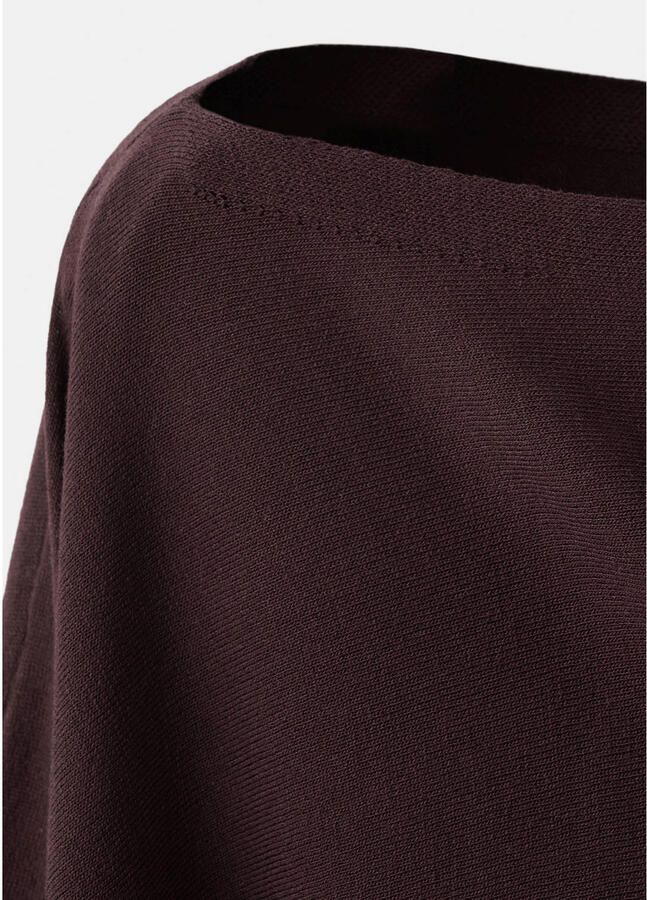 Mango top met cape donkerrood fijn gebreid - Foto 3