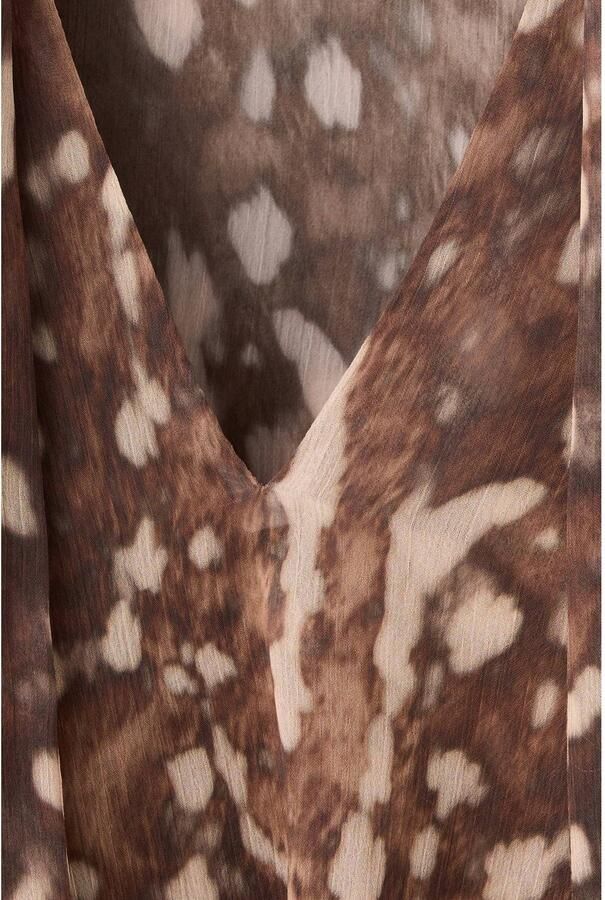 Mango top met dierenprint bruin ecru - Foto 3