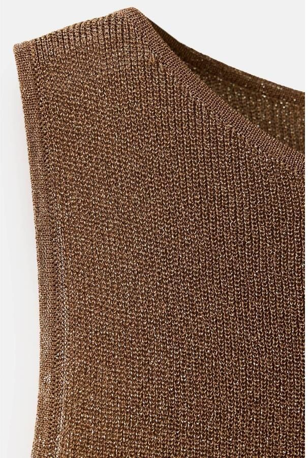 Mango top met glitters goud - Foto 2