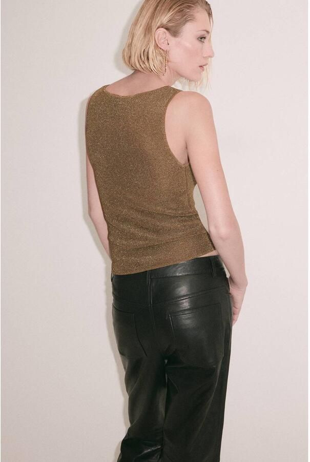 Mango top met glitters goud - Foto 3