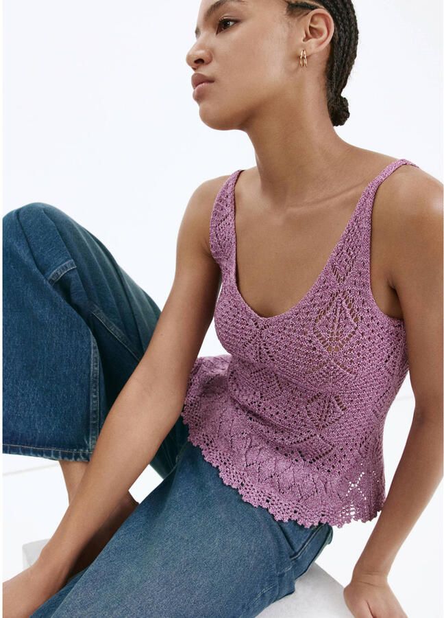 Mango top met glitters paars - Foto 2