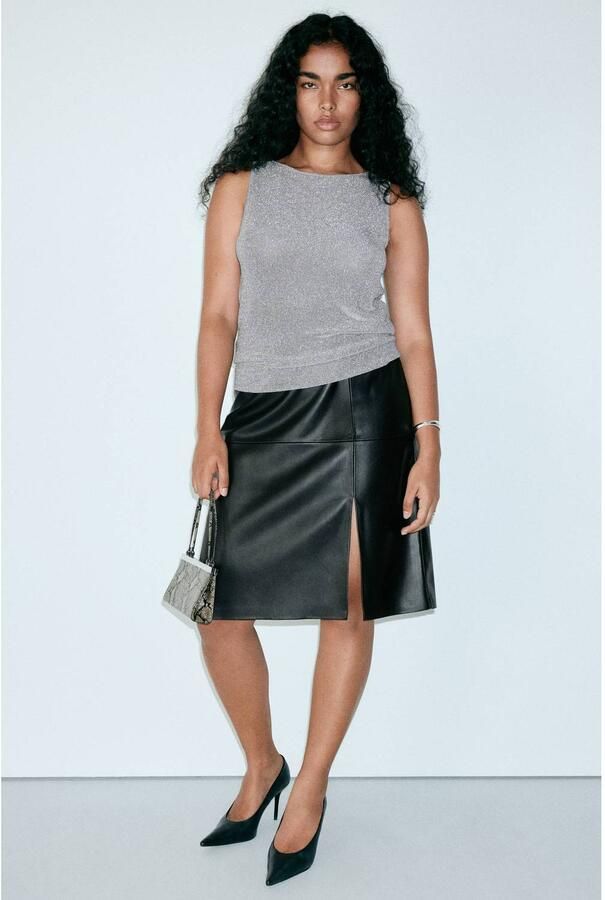Mango top met glitters zilver - Foto 2