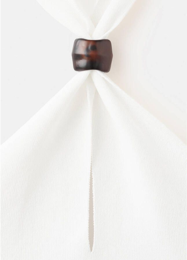 Mango top met knoopdetail ecru - Foto 2