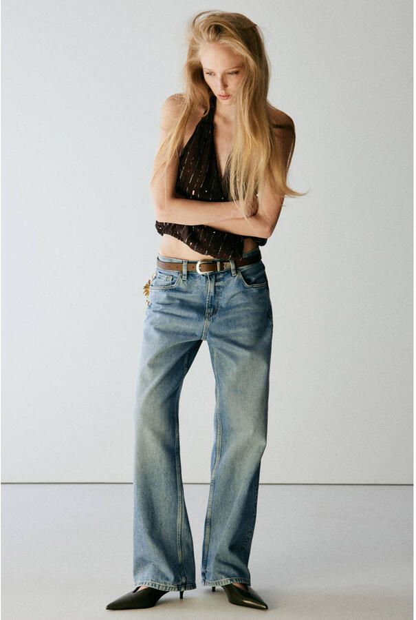 Mango top met pailletten bruin - Foto 2