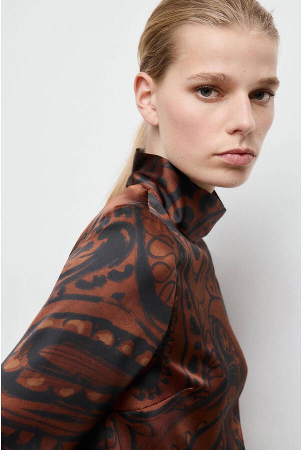 Mango top met paisley print bruin - Foto 3