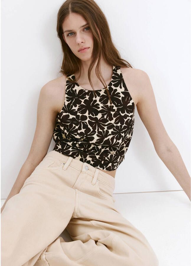 Mango top met print beige - Foto 2