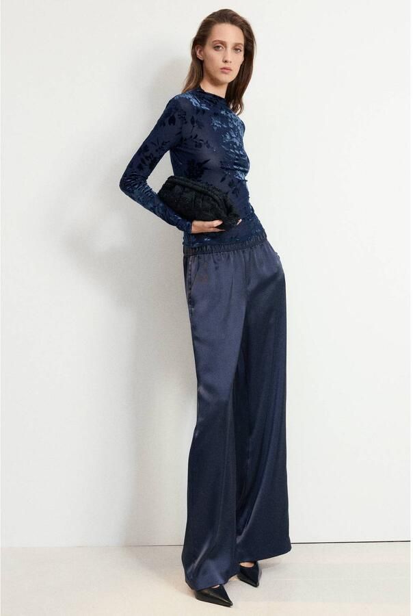 Mango top met print marineblauw - Foto 2