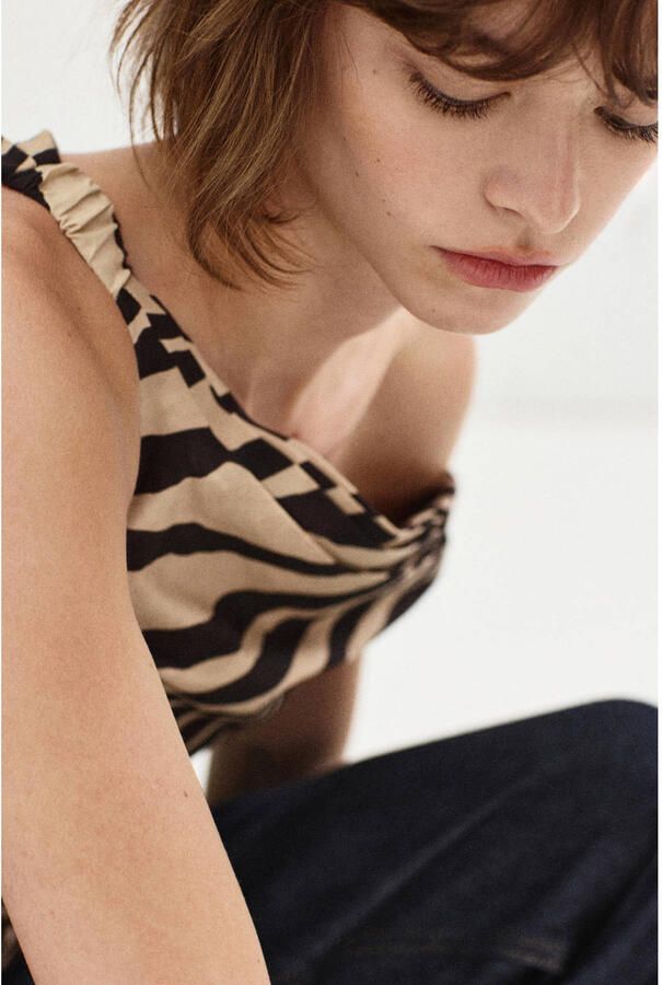 Mango top met print zwart - Foto 3